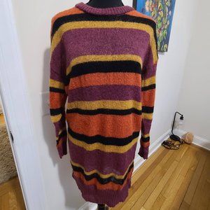 Wool Mohair Blend Tunic Metallic Sweater